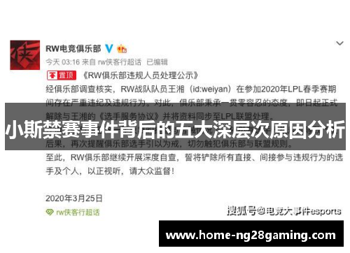 小斯禁赛事件背后的五大深层次原因分析